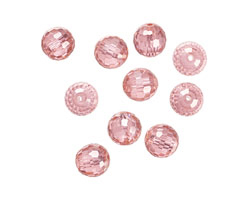 Pink Peony Faceted Round 8mm