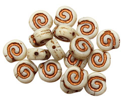 Czech Glass Bronzed Ivory Ammonite 8mm