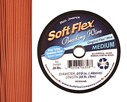 Soft Flex Red Jasper .019" (Medium) 49 Strand Wire 30ft.