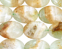 Green Fluorite w/ Quartz Flat Oval 18x13mm