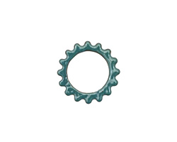C-Koop Enameled Metal Peacock Blue Small Open Gear 16mm