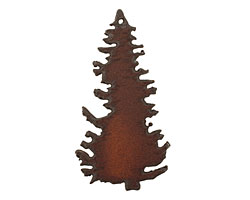 The Lipstick Ranch Rusted Iron Pine Tree Pendant 36x69mm