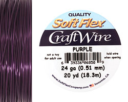 Soft Flex Purple Craft Wire 24 gauge, 20 yards