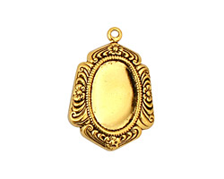 Stampt Antique Gold (plated) Feathered Edge Oval Setting 10x14mm