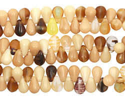 Czech Glass Woodgrain Teardrop 4x6mm
