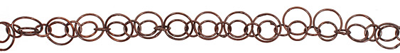 Antique Copper (plated) Dancing Circles w/ Ring Chain