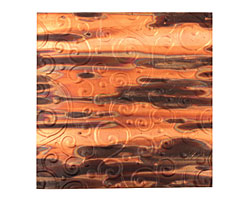Lillypilly Enchantment Scrolling Vine Embossed Patina Copper Sheet 3"x3", 36 gauge