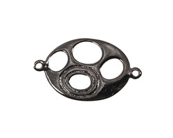 Gunmetal (plated) Oval Link w/ Oval Cutouts 31x18mm