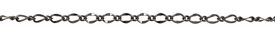 Gunmetal (plated) Long & Short Half Flat Curb Chain