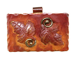Patricia Healey Copper Double Maple Leaf Pendant 43x31mm
