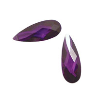 Violet Faceted Flat Teardrop 7x18mm