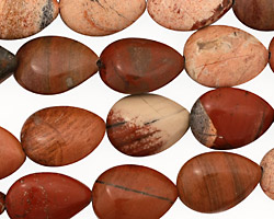 Red Bend Jasper Flat Teardrop 14x10mm