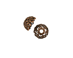 Stampt Antique Copper (plated) Beaded Star of David Bead Cap 10x5mm