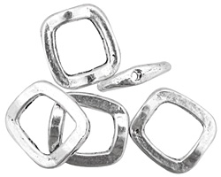 Pewter Irregular Open Square 16x15mm
