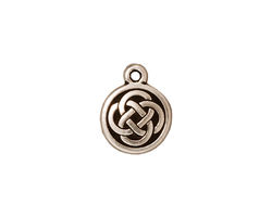 TierraCast Antique Silver (plated) Celtic Round Charm 12x15mm