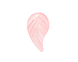 Matte Rose Lucite Twisted Leaf 13x23mm