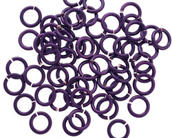 Purple Enameled Copper Round Jump Ring 6mm, 18 gauge