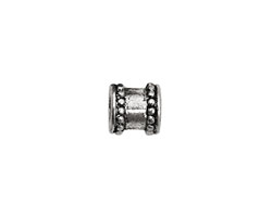 Pewter Beaded Barrel (Large Hole) 9mm