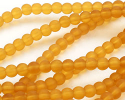 Amber Recycled Glass Round 4mm