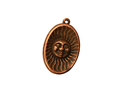 Stampt Antique Copper (plated) Visage de Soliel Charm 14x21mm