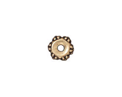 TierraCast Antique Gold (plated) Large Hole Flower Heishi 3x9mm