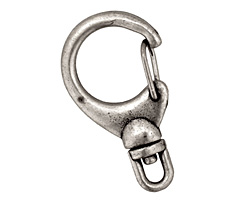 Antique Silver (plated) Swivel Lobster Clasp 33x19mm