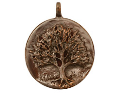 Green Girl Shibuichi Tree Pendant 34x28mm