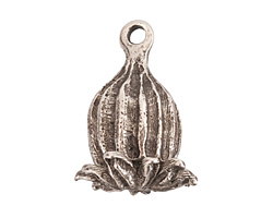 Nunn Design Antique Silver (plated) Large Poppy Pod Charm 20x28mm