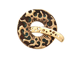 Saki Bronze Fireburst Toggle Clasp 28mm, 28mm bar