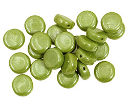 Czech Glass Luster Olive Coin 8mm