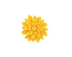 Opaque Yellow Lucite Dahlia Flower Cabochon 16mm