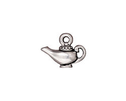 TierraCast Antique Silver (plated) Aladdin's Lamp Charm 17x13mm