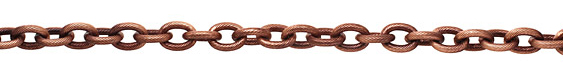 Antique Copper (plated) Large Etched Oval Cable Chain
