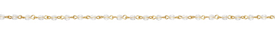 Czech Fire Polished Crystal Faceted Round Gold (plated) Bead Chain