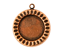 Stampt Antique Copper (plated) Sunburst Round Setting 18mm