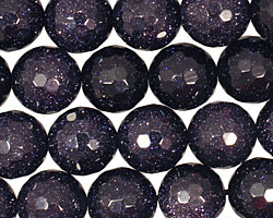 Blue Goldstone Faceted Round 12mm