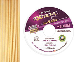 Soft Flex Extreme 24K Gold .019" (Medium) 19 Strand Wire 10ft.