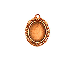 Stampt Antique Copper (plated) Damask Frame Oval Setting 10x12mm