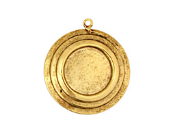 Stampt Antique Gold (plated) Stacked Circles Round Setting 13mm