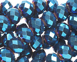 Metallic Cosmos Crystal Faceted Rondelle 10mm