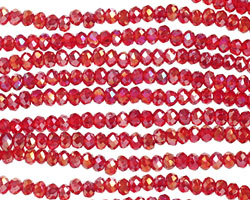 Garnet AB Crystal Faceted Rondelle 3mm