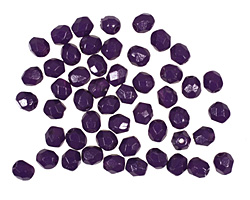 Czech Fire Polished Glass Coated Opaque Tanzanite Round 4mm