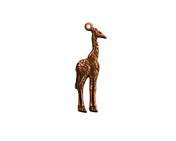 Stampt Antique Copper (plated) Giraffe Charm 7x23mm