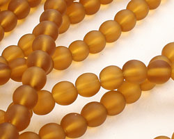 Dark Amber Recycled Glass Round 6mm