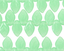 Czech Glass Jade (matte) Leaf Drop 8x12mm
