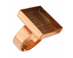 Copper Adjustable Ring Square Bezel 21mm