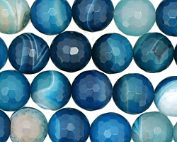 Sky Blue Line Agate Faceted Round 12mm