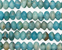 Larimar Blue Crazy Lace Rondelle 6mm