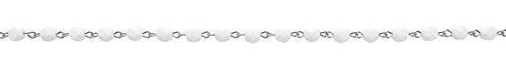 Czech Fire Polished Chalk White Faceted Round Silver (plated) Bead Chain