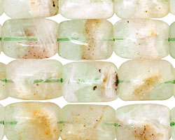 Green Fluorite w/ Quartz Thin Pillow 14x10mm